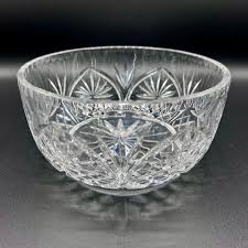Vintage Diamond Cut Crystal Fruit Bowl: Mid-century ...
