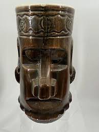 VTG MCM 1960's Westwood Japan Tiki Mugs S/4 Brown Hawaiian ...