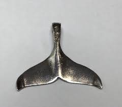 VINTAGE STERLING SILVER WHALE TAIL CHARM PENDANT FIN ...