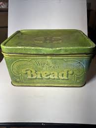 Wheat Heart Green Metal Tin Bread Box Large 14X10X8 R & D Co ...