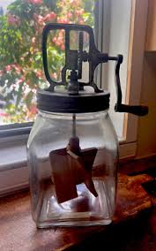 VINTAGE Daisy BUTTER CHURN 4 QUARTS GLASS JAR CHURN WOOD ...