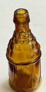 Vintage Dark Amber Grapes and Drum Miniature Glass Bottle Cork Stopper | eBay