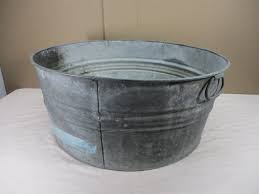 Vintage G&P Galvanized Steel Wash Tub Anti Wedge #3 24 ...
