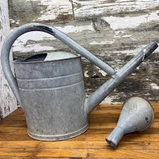 Antique 1930s Galvanized Watering Can: Embossed BAT Wing ...
