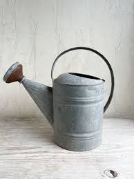Vintage Galvanized Zinc Watering Can - Rustic Garden Decor