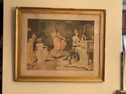 Antique 1893 Lithograph Print by Maude Goodman "When the ...