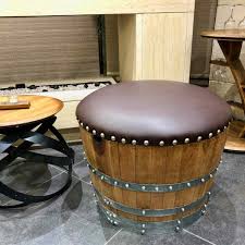 Wine Barrel Ottoman ( Barrel Chair - Whiskey Barrel Chair ...