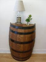 1/2 Whiskey Barrel Foyer Table-Accent Table-Rustic Decor – Aunt Molly's Barrel Products