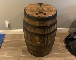 Bourbon Barrel Trash Can Cover: Rustic Wooden Storage Bin - Etsy New Zealand