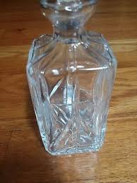 Elegant Vintage Cut Crystal Square Whiskey/Brandi Decanter With Faceted Stopper | eBay