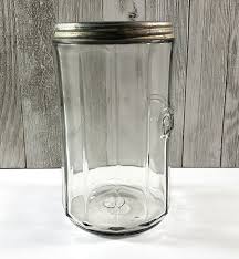 Antique Hoosier Cabinet Clear Glass COFFEE Jar Colonial ...