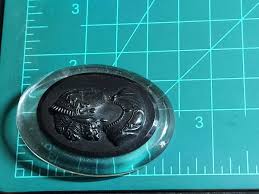 Vintage Retro Large Clear & Black Lucite Plastic Cameo ...