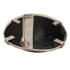 Sterling Silver Jet Carved Round Cameo Brooch, Signed Nina E181 | eBay