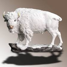 10.75" American Realistic White Bison Buffalo Standing ...
