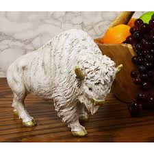 Ebros Gift Sacred White Bison Buffalo Decorative Resin ...