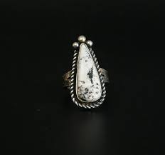 Sterling Silver White Buffalo Ring Cheryl Arviso Native American Jewelry – Home & Away Gallery