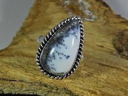 Natural Dendrite 925 Solid Sterling Silver Ring Size US-8.5 | eBay