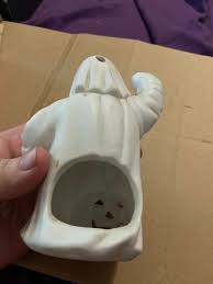 Vintage Halloween Ghost Tea Light Holder- Glass | eBay