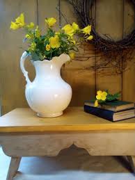 Handcrafted Farmhouse Bench: Painted Gray & Mustard, Entryway Bench, Plant Stand - Etsy UK