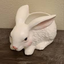 Lucie Sable | Holiday | White Ceramic Easter Bunny Planter ...