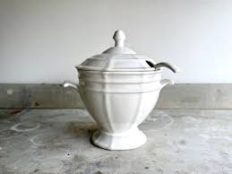 Vintage Tureen With Ladle and Lid Pottery White Ceramic Large Soup Serving Bowl Serveware Large Bowl With Lid Antique Stoneware French Style - Etsy