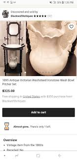 1895 Antique Victorian Washstand Ironstone Wash Bowl Pitcher ...