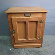 Oak White Clad Reproduction Ice Box, 24.5" x 22" x 16" - Mayo Auction & Realty