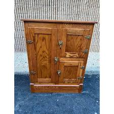 Mid 20th Century Vintage Oak Wood Refrigerator Ice Box Chest ...