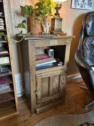 Vintage White Clad Oak Wood Ice Box Nightstand Cabinet Chest ...