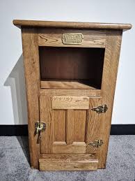 Vintage White Clad Oak Wood Ice Box Nightstand Cabinet Chest ...
