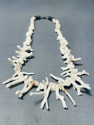 Rare Long Natural White Coral Early Vintage Native American ...