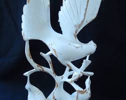 Carved Bird Sculpture - Wood Bird Sculpture - Shabby Chic ...