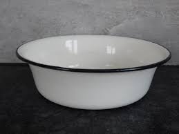 Big Antique Enamel Bowl Rustic Home Decor Cookware Estonian ...