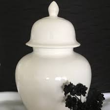 10" Ceramic GINGER JAR - White Collection - Etsy