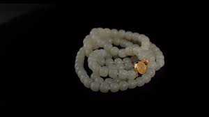 Jade Necklace Hand-Carved White "Mutton Fat" Nephrite Certified Untreated at 1stDibs | mutton fat meaning, mutton fat jade pendant, jade beads meaning