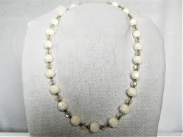 1950's - 60's NAPIER White Glass & Crystal Bead Necklace - Etsy