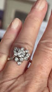 3895– Bouquet Ring White Gold Diamonds - Etsy