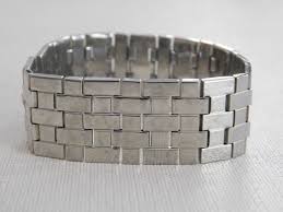 Silver Flat Crown Trifari Wide Bracelet - Etsy