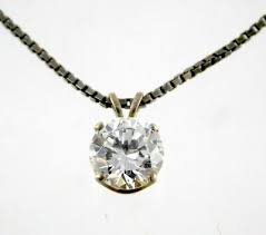 Sterling Silver DQ CZ White Cubic Zirconia Pendant Necklace 925 24 Inches 5.3g | eBay