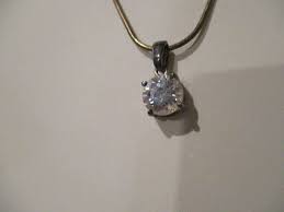 AVON Vintage 16" w/3" extender Pendant CZ Necklace CZ drops down 1/2" | eBay