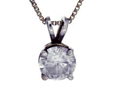 14K White Gold Diamond Pendant with Box Chain Necklace - Minted Gold and Silver