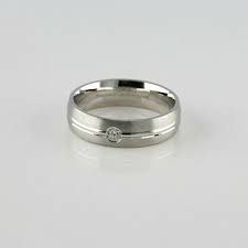 Men's 14K White Gold Diamond Solitaire Band HSI Size 9.75 | eBay