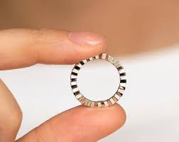 Vintage Hexagon Shaped Milgrain Eternity Ring - Brilliant ...