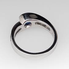 Modern Sapphire Engagement Ring Platinum