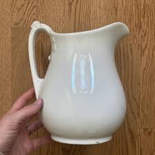 Antique Royal Warranted Ironstone China John Edwards White Lion Handle Pitcher | eBay