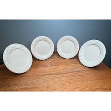 Set of 4 Longaberger Ivory Woven Traditions 10 Dinner Plate