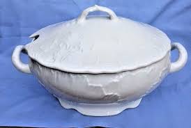 Soup Tureen Serving Bowl & 4 Platters White on White | eBay