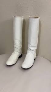 Vintage Boots-white Boots-justin Boots-us Women Size 7-genuine Leather-1990s-knee High Boots-rockabilly-cowboy Boots-made in Usa-tall Boots. - Etsy