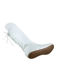 Women's Back Lace Side Zipper Knee High Casual Flat Heel Boots Shoes ( White, 5) - Walmart.com