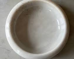 White Marble Bowl: Elegant Home Decor Centerpiece (45cm) - Etsy